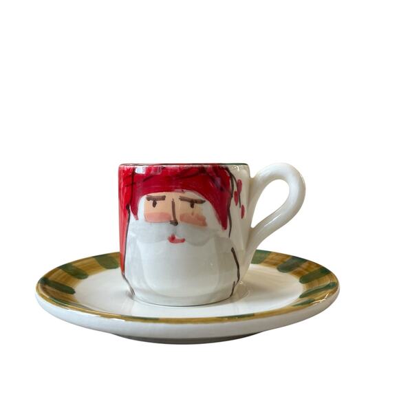 Vietri Old St. Nick Espresso Cup Saucer NEW - Picture 2 of 14